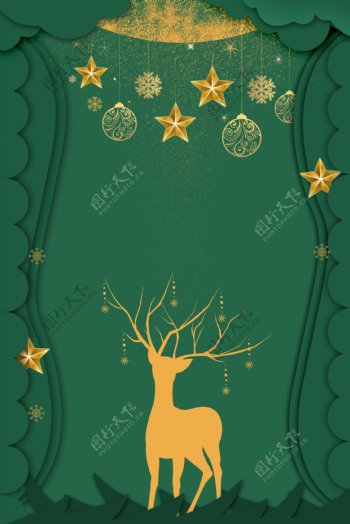 绿色圣诞节海报背景