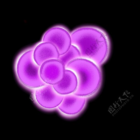 卡通紫色细菌插画