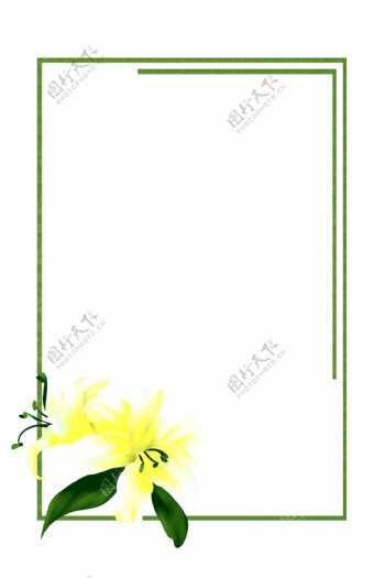 黄色花朵手绘边框