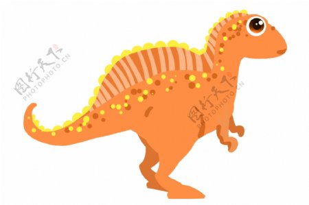 黄色的恐龙装饰插画