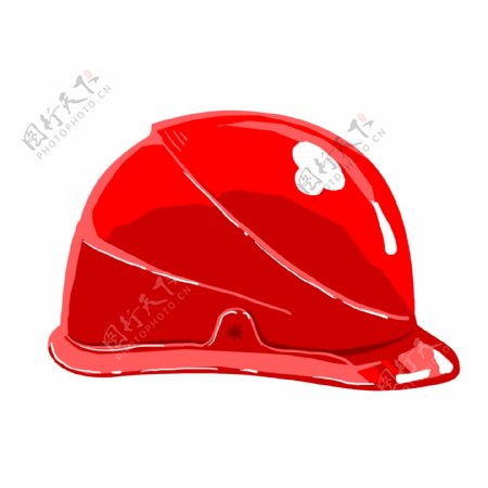 红色精致安全帽施工