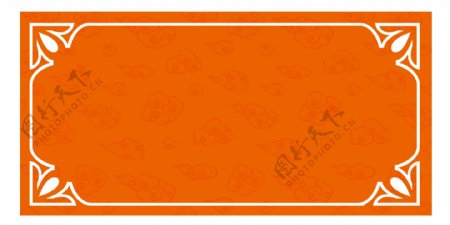 中国风橘黄色边框插画