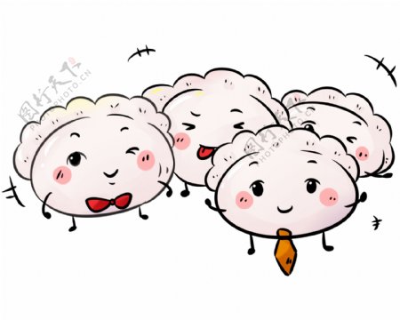 冬至可爱的饺子宝宝插画