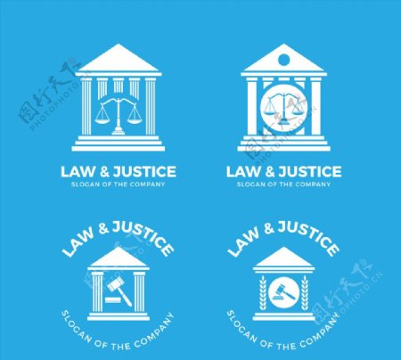 4款白色法律元素标志