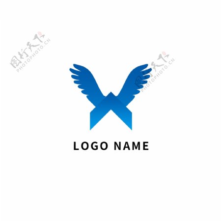 蓝色翅膀商务企业logo