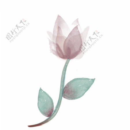 粉色透明浪漫花朵中国风