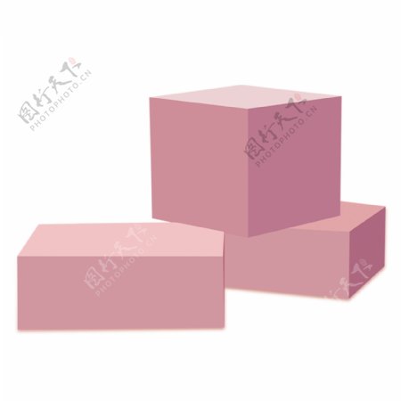 粉色箱子装饰素材
