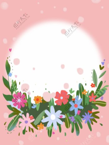 粉色温馨花朵母亲节背景设计