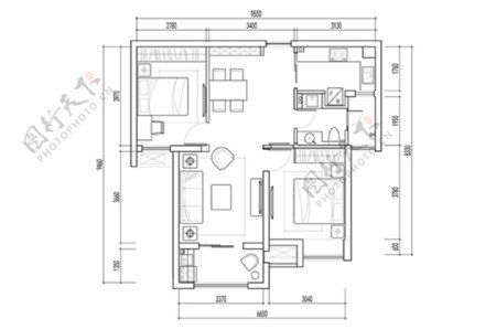 小户型住宅设计CAD平面方案
