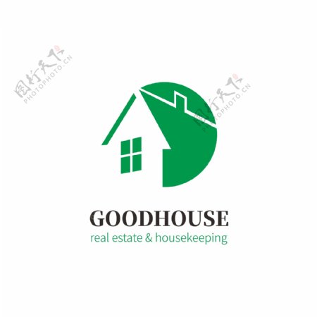绿色环保房屋地产公司logo模板