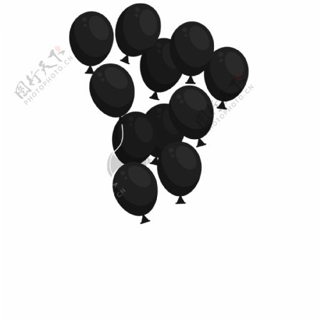 黑色气球装饰素材