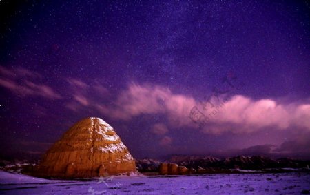 西夏陵三号帝王陵园夜景