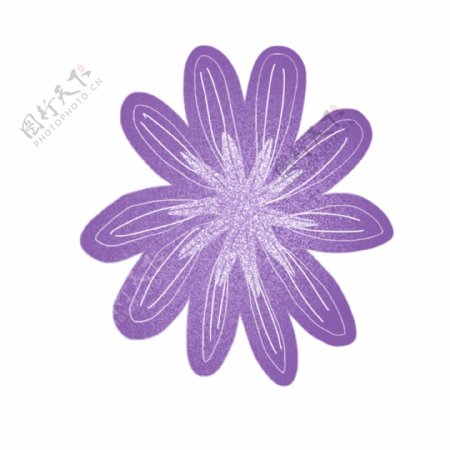 紫色简约花朵装饰