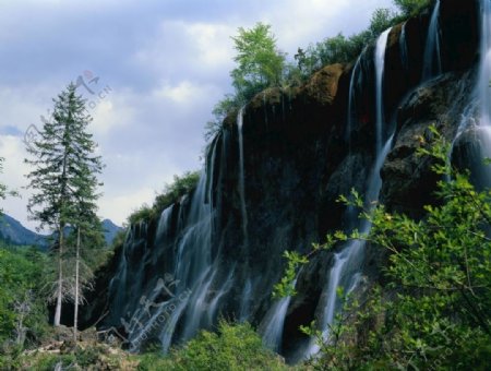 自然之美瀑布溪水