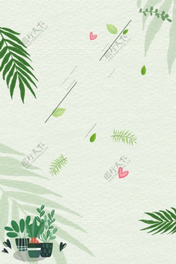绿色植物海报背景