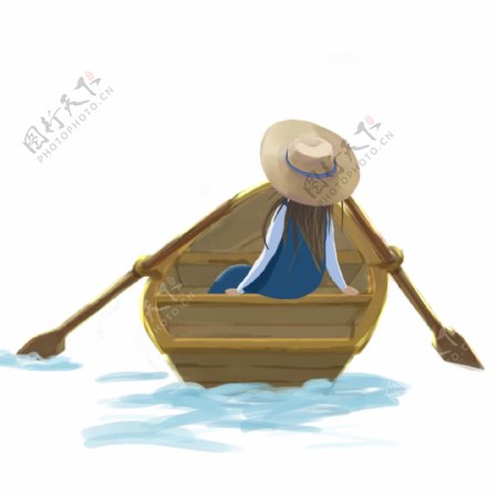 小船上的人物插画