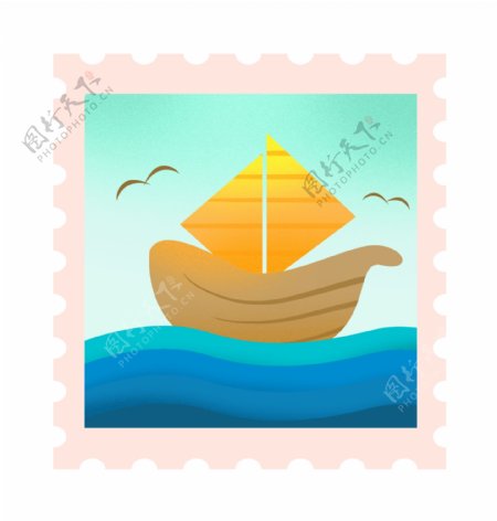 帆船海鸥邮票