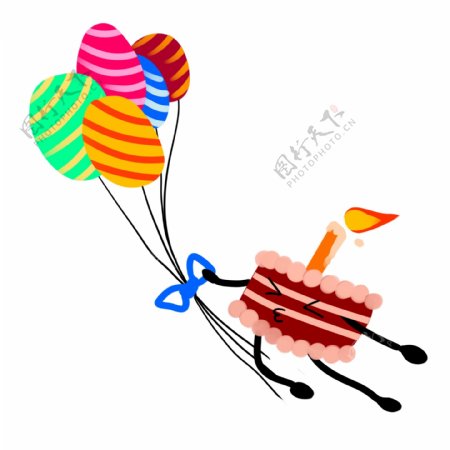 生日气球和蛋糕