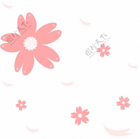 粉色荧光漂浮樱花