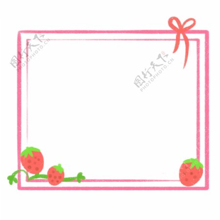 红色水果草莓边框