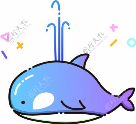 可爱蓝色鲸鱼