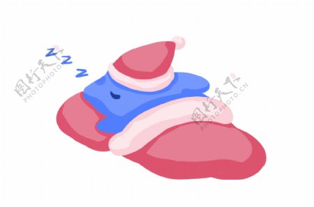 睡觉中的小海豚插画