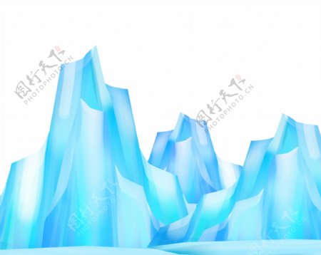 蓝色装饰冰山