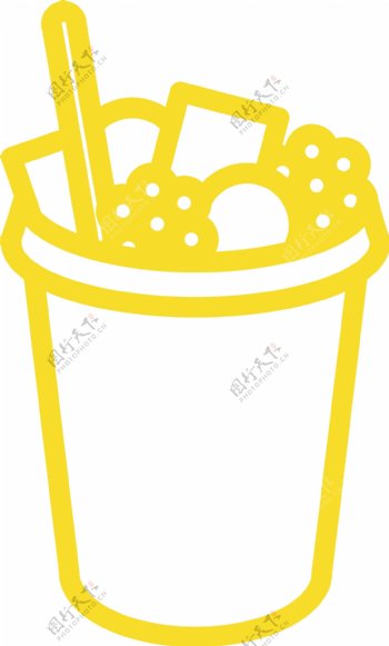 黄色的饮料免抠图