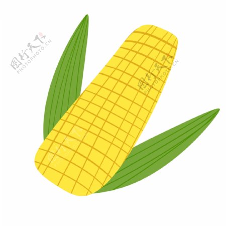卡通黄色玉米