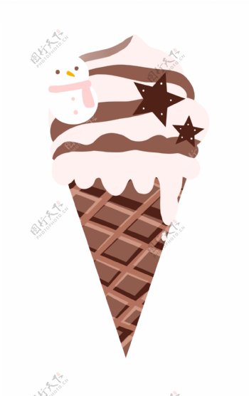 巧克力蛋筒冰淇淋