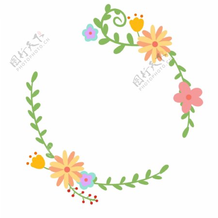 花朵装饰边框插画
