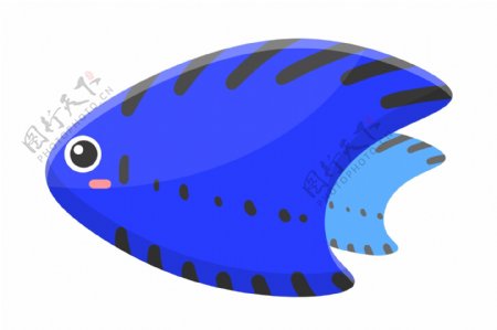蓝色鱼类图案