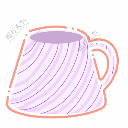 紫色立体水杯设计