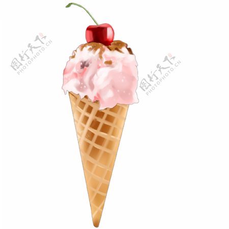 卡通樱桃冰淇淋