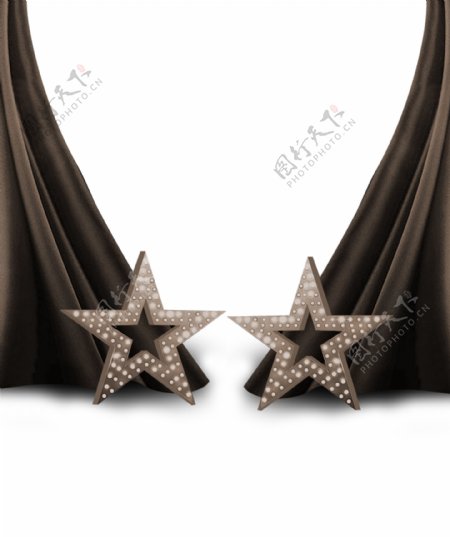 漂亮的窗帘和星星