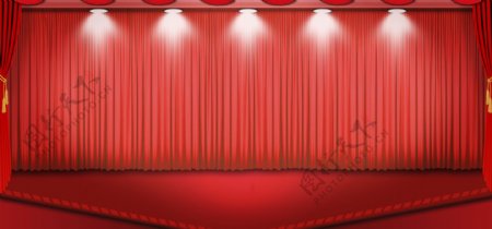 红色的舞台背景素材