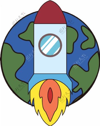 图标主题火箭地球矢量元素
