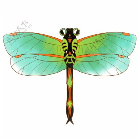 漂亮的蜻蜓风筝插画