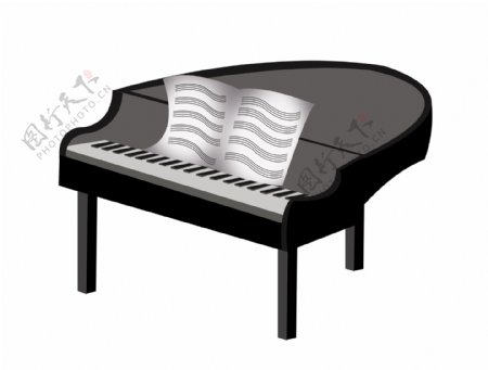 黑色的音乐钢琴插画