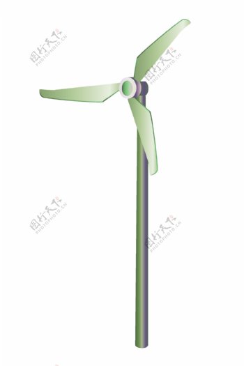 绿色的转动风车插画