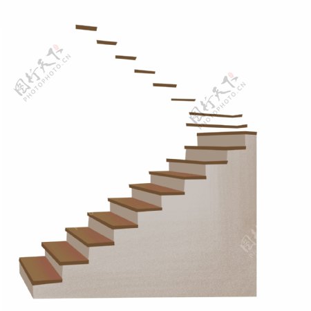 棕色的旋转楼梯插画
