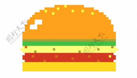 像素的汉堡包插画