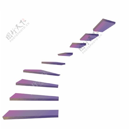 创意紫色方形楼梯