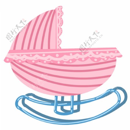 婴儿粉色摇篮插图