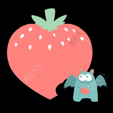 红色立体心形草莓插图