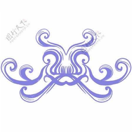 紫色的花纹装饰插画