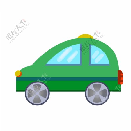 绿色的汽车装饰插画