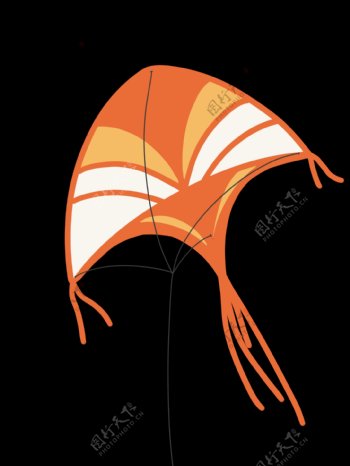 橙色的精美风筝插画