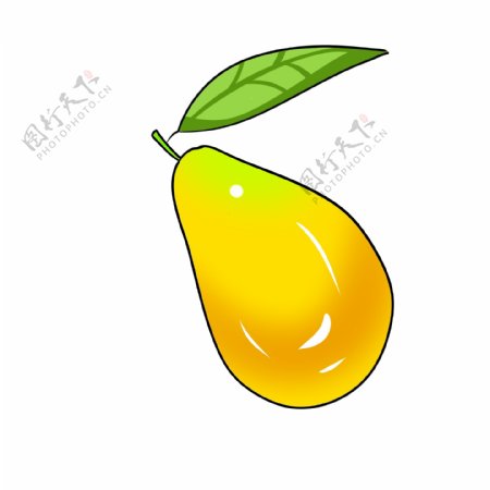 圆形黄色芒果插图