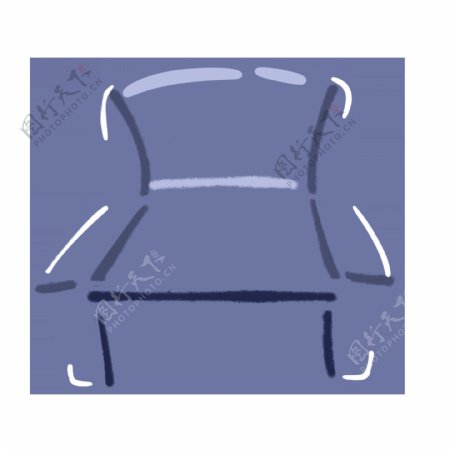 蓝色沙发椅子插图